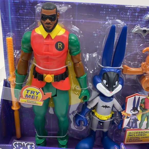 Space jam toy set lebron as robin bugs bunny as Batman new - Picture 3 of 5